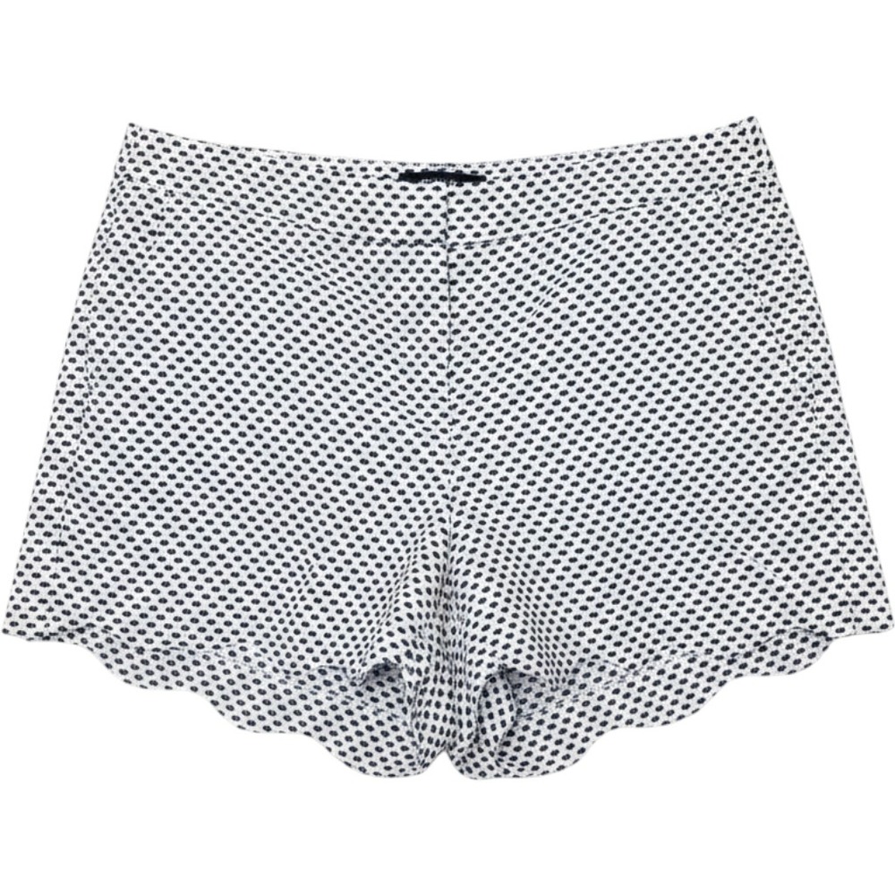 Saint Tropez West Womens Navy White Polka Dot Scalloped Hem Shorts Size 8